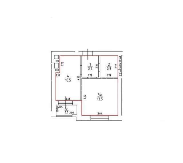 1-комнатная квартира 31.6 м² — Зеленоградск, имени Гвардии Рядового Андрея Арсентьева, 1 — фото 3