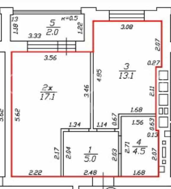 1-комнатная квартира 41.7 м² в аренду — Калининград, Старокаменная, дом 3А — фото 12