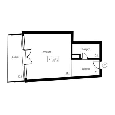 Студия квартира 55,1 м² в ЖК Гостиничный комплекс Русь, Светлогорск — фото 1