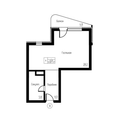 Студия квартира 44,8 м² в ЖК Гостиничный комплекс Русь, Светлогорск — фото 1