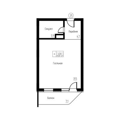 Студия квартира 49,2 м² в ЖК Гостиничный комплекс Русь, Светлогорск — фото 1