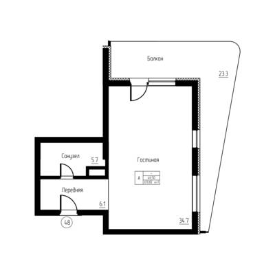 Студия квартира 69,8 м² в ЖК Гостиничный комплекс Русь, Светлогорск — фото 1