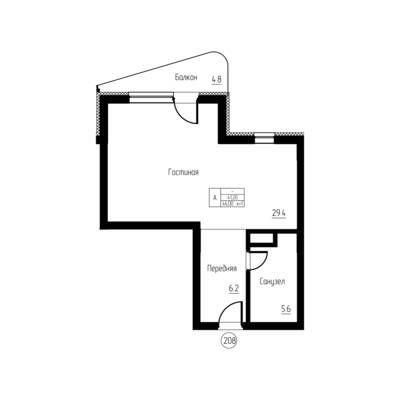 Студия квартира 46 м² в ЖК Гостиничный комплекс Русь, Светлогорск — фото 1