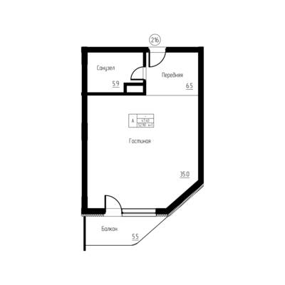 Студия квартира 52,9 м² в ЖК Гостиничный комплекс Русь, Светлогорск — фото 1