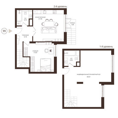 1-комнатная квартира 106,6 м² в ЖК Гостиничный комплекс Русь, Светлогорск — фото 1