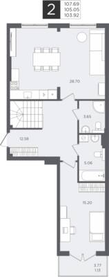 1-комнатная квартира 105,05 м² в ЖК Палатиум, Светлогорск — фото 1