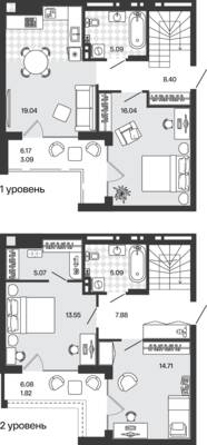 Планировка: 3-комн. 99,78 м² · этаж 5 из 5