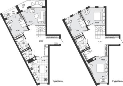 Планировка: 4-комн. 135,84 м² · этаж 5 из 5