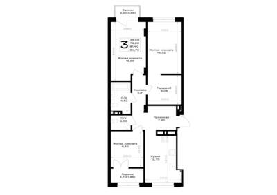 3-комнатная квартира 81,4 м² в ЖК Включи, Гурьевск — фото 1