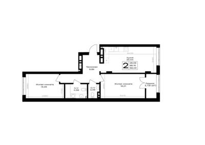 Планировка: 2-комн. 68,03 м² · этаж 5 из 7