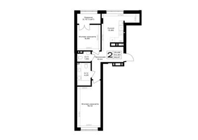 2-комнатная квартира 56,67 м² в ЖК Включи, Гурьевск — фото 1