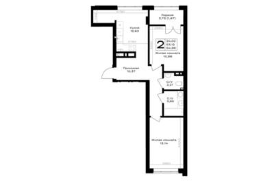 2-комнатная квартира 54,99 м² в ЖК Включи, Гурьевск — фото 1