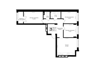 3-комнатная квартира 83,14 м² в ЖК Включи, Гурьевск — фото 1