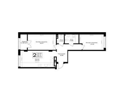 2-комнатная квартира 68,03 м² в ЖК Включи, Гурьевск — фото 1
