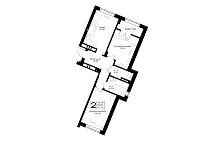 2-комнатная квартира 57,75 м² в ЖК Включи, Гурьевск — фото 1