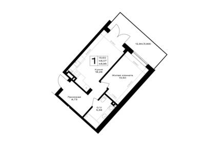 1-комнатная квартира 49,95 м² в ЖК Включи, Гурьевск — фото 1