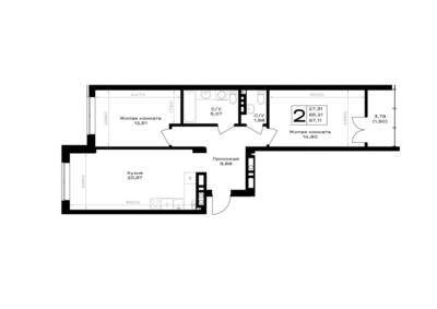 2-комнатная квартира 67,11 м² в ЖК Включи, Гурьевск — фото 1