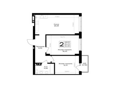 2-комнатная квартира 64,8 м² в ЖК Включи, Гурьевск — фото 1