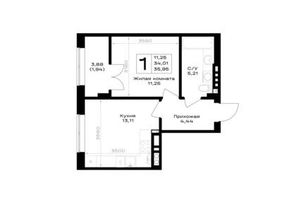 1-комнатная квартира 35,95 м² в ЖК Включи, Гурьевск — фото 1