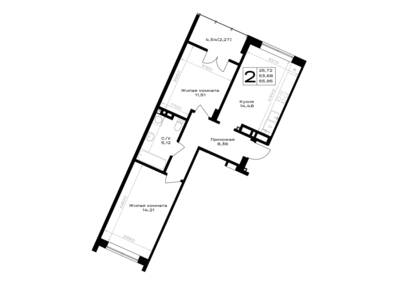 2-комнатная квартира 55,95 м² в ЖК Включи, Гурьевск — фото 1