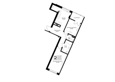 2-комнатная квартира 55,63 м² в ЖК Включи, Гурьевск — фото 1