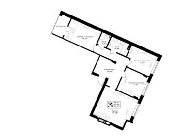 3-комнатная квартира 82,53 м² в ЖК Включи, Гурьевск — фото 1