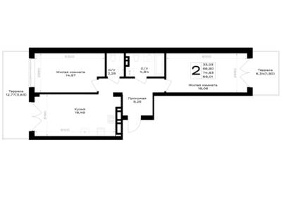 2-комнатная квартира 74,63 м² в ЖК Включи, Гурьевск — фото 1