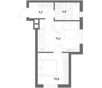 1-комнатная квартира 33,7 м² в ЖК Речной парк, Гурьевск — фото 1